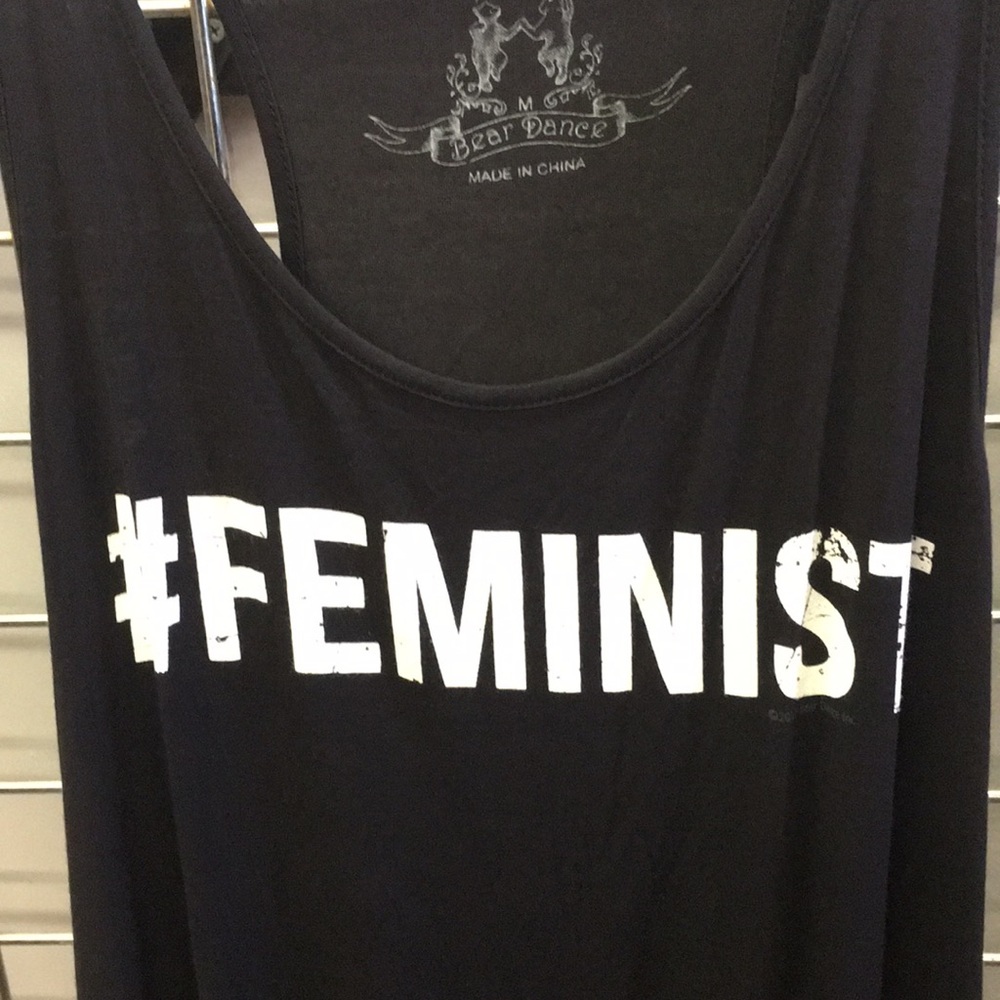 NWOT Feminist tank racer Back